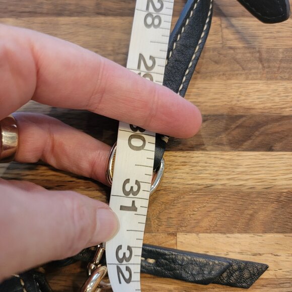 Dooney & Bourke Dillen Satchel Navy Pebbled Leather Double Pocket Hobo Bag - Picture 9 of 15